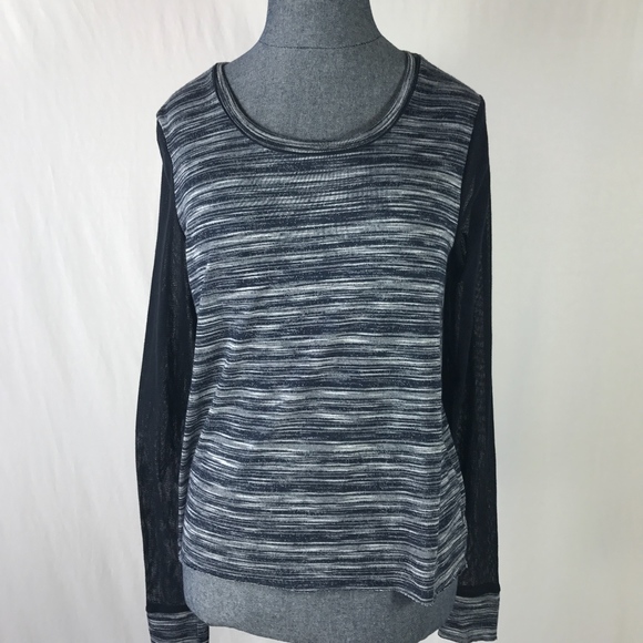 Small Simply Vera Wang Shirt - Blue Sheer Sleeve - Picture 1 of 8